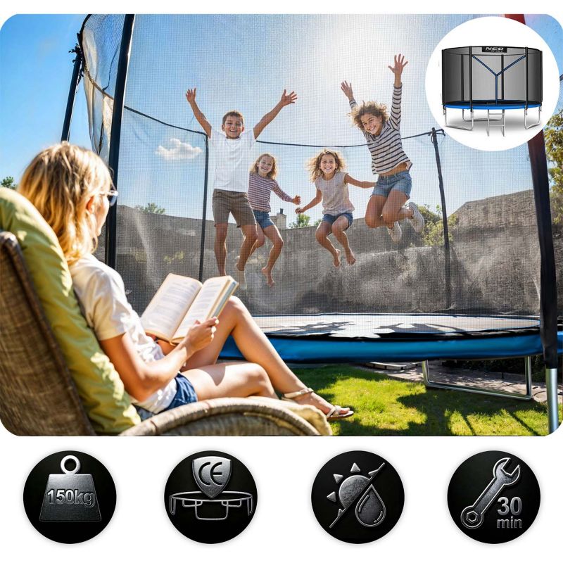 Trampolina ogrodowa Neo-Sport 312cm 10ft + drabinka + siatka zewnetrzna 1szt.