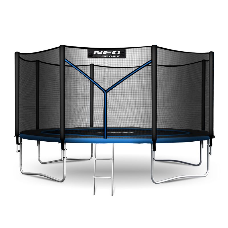 Trampolina ogrodowa Neo-Sport 374cm 12ft + drabinka + siatka zewnetrzna 1szt.
