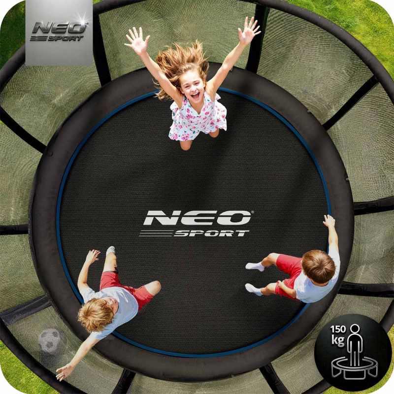 Trampolina ogrodowa Neo-Sport 404cm 13ft + drabinka + siatka zewnetrzna 1szt.