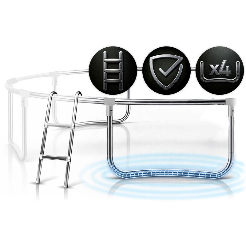 Trampolina ogrodowa Neo-Sport 404cm 13ft + drabinka + siatka zewnetrzna 1szt.