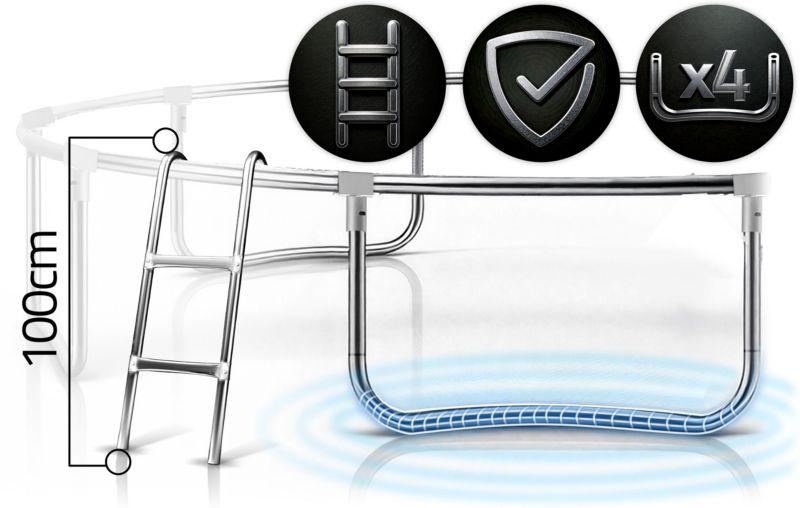 Trampolina ogrodowa Neo-Sport 435cm 14ft + drabinka + siatka wewnetrzna 1szt.