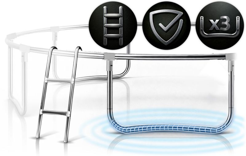 Trampolina ogrodowa Neo-Sport 8ft/252cm dla dzieci z drabinką 1szt.