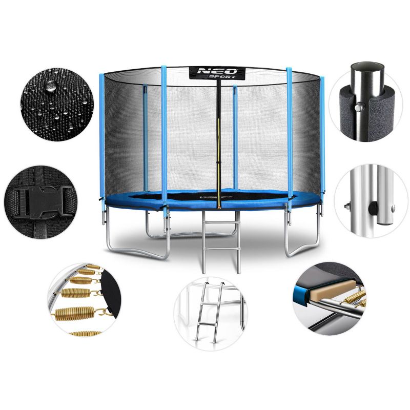 Trampolina ogrodowa Neo-Sport dla dzieci 183cm 6ft + drabinka + siatka zewnętrzna 1szt.