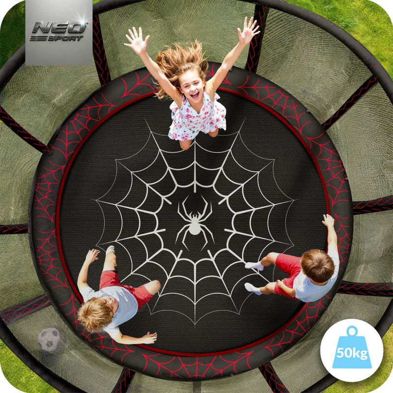 Trampolina ogrodowa Neo-Sport dla dzieci  PAJĄK 183cm 6ft + drabinka + siatka zewnętrzna 1szt.