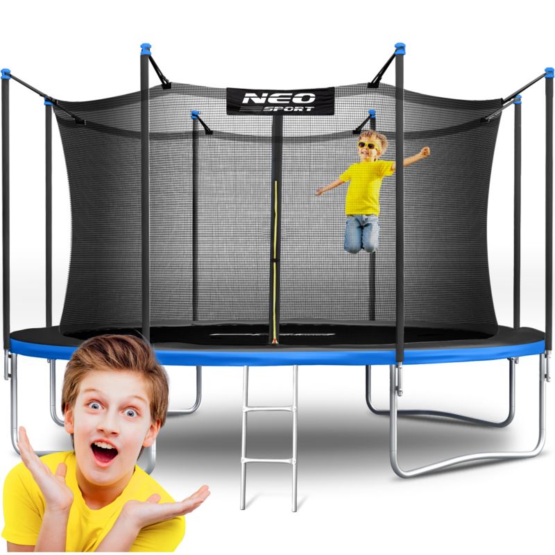 Trampolina ogrodowa Neo-Sport z siatką wewnętrzną 404cm 13ft z drabinką dla dzieci 1szt.