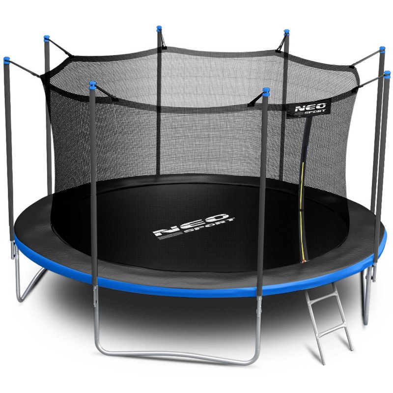 Trampolina ogrodowa Neo-Sport z siatką wewnętrzną 465cm 15ft dla dzieci z drabinką 1szt.