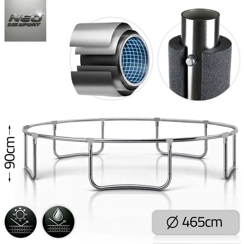 Trampolina ogrodowa Neo-Sport z siatką zewnętrzną 465cm 15ft 1 szt.