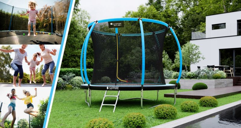 Trampolina ogrodowa Sapphire z siatką wewnętrzną i drabinką 252 cm 1 szt.