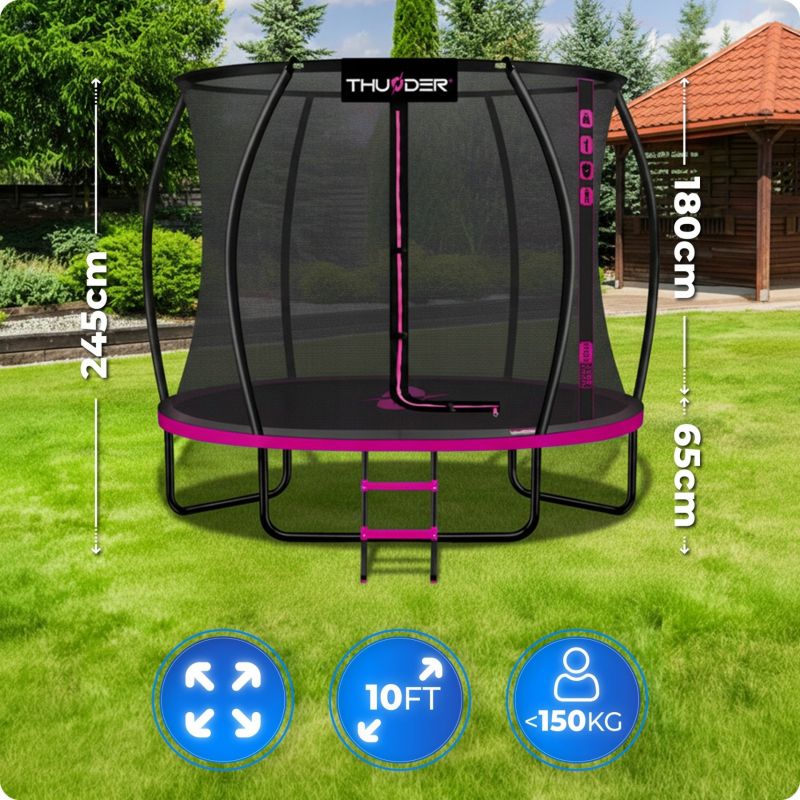 Trampolina ogrodowa THUNDER 10ft 305 cm z siatką wewnętrzną drabinką duża i profesjonalna 1szt.