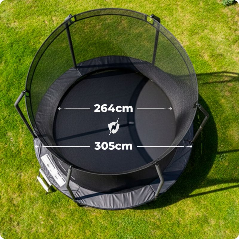 Trampolina ogrodowa THUNDER 10ft 305 cm z siatką wewnętrzną i drabinką 1szt.