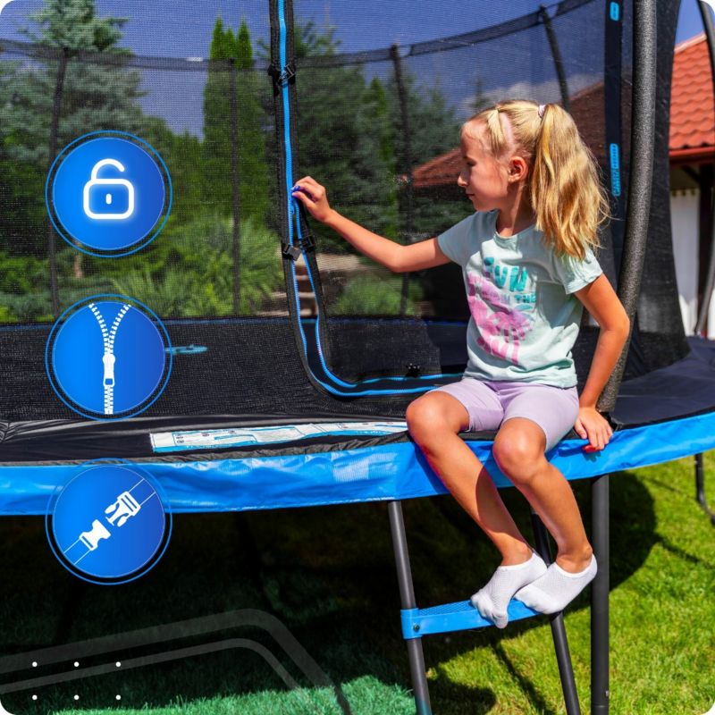 Trampolina ogrodowa THUNDER 14ft 427 cm z siatką i drabinką 1szt.