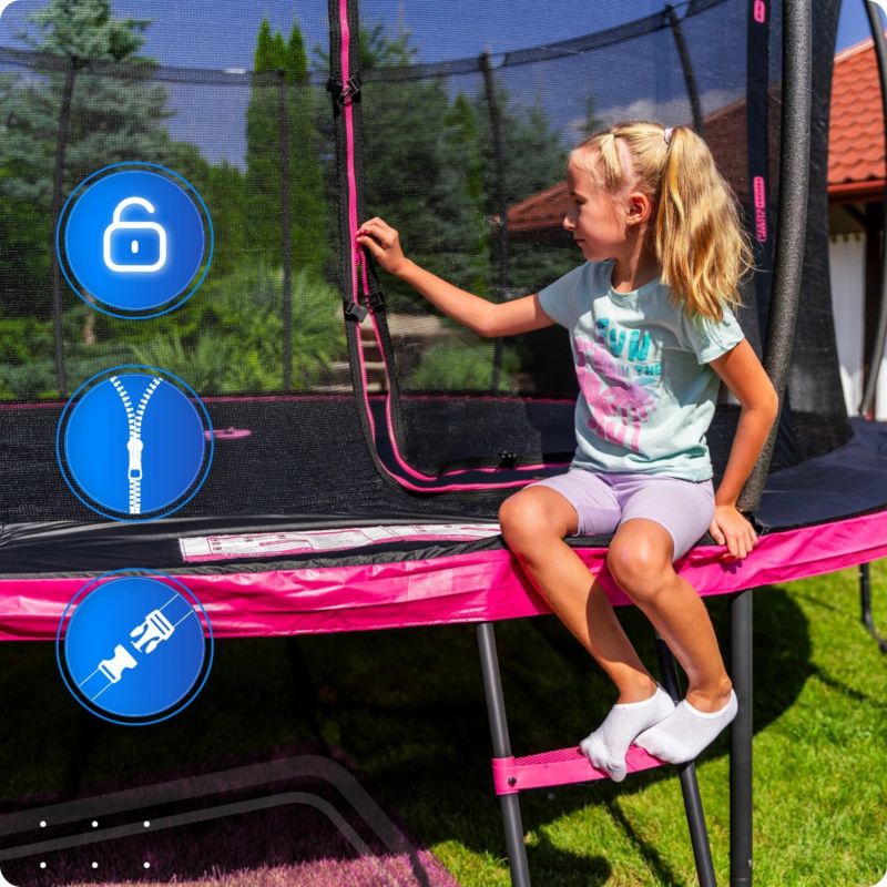 Trampolina ogrodowa THUNDER 16ft 488 cm z siatką i drabinką dla dzieci 1szt.