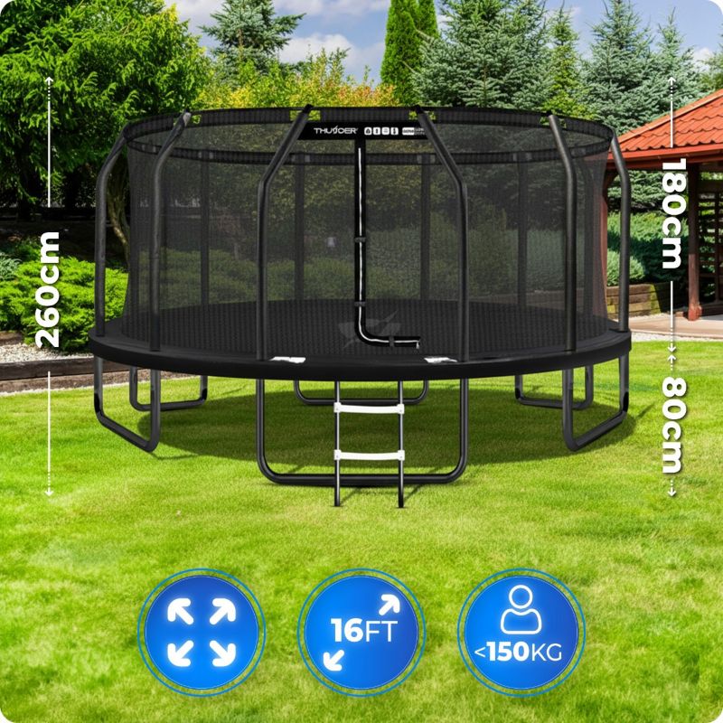 Trampolina ogrodowa THUNDER 16ft 488 cm z siatką i drabinką profesjonalna i wytrzymała 1szt.