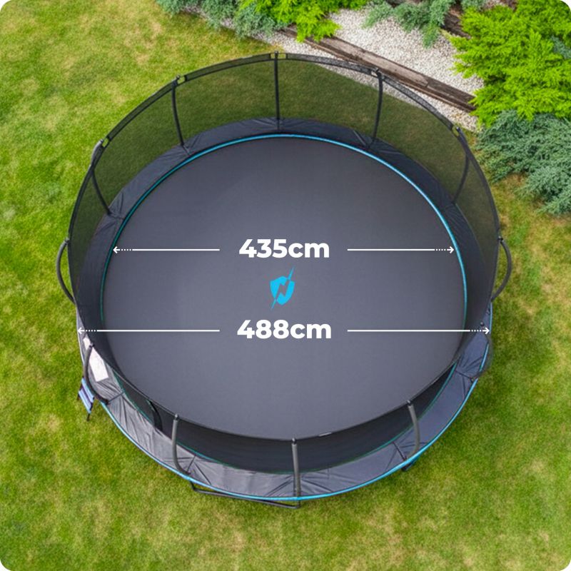 Trampolina ogrodowa THUNDER 16ft 488 cm z siatką wewnętrzną i drabinką 1szt.