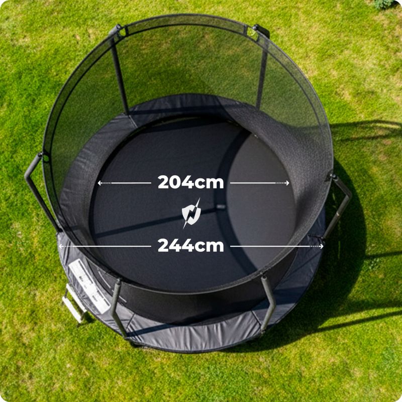 Trampolina ogrodowa THUNDER 8ft 244 cm dla dzieci z siatką wewnętrzną i drabinką 1szt.