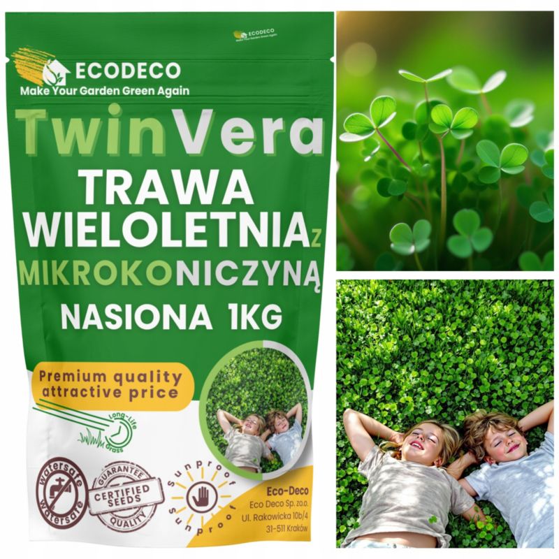 Trawa Na Suszę Eco Deco Odporna Na Suche Gleby Nasiona Trawy 1 Kg Z Mikrokoniczyną 1 szt.