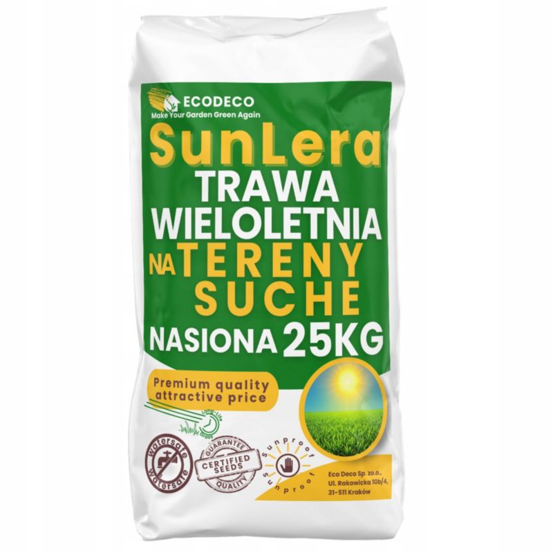 Trawa Nasiona Uniwersalna Eco Deco 25Kg Na Tereny Suche Trawnik 1000M2 Mieszanka 1 szt.