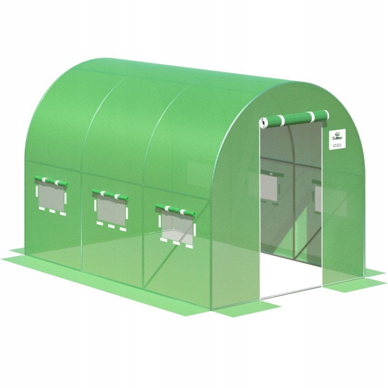 Tunel Foliowy Cultivo Ogrodowy Szklarnia 2x3 6m2 3x2 Zielony Warzywa Stelaż 1 szt