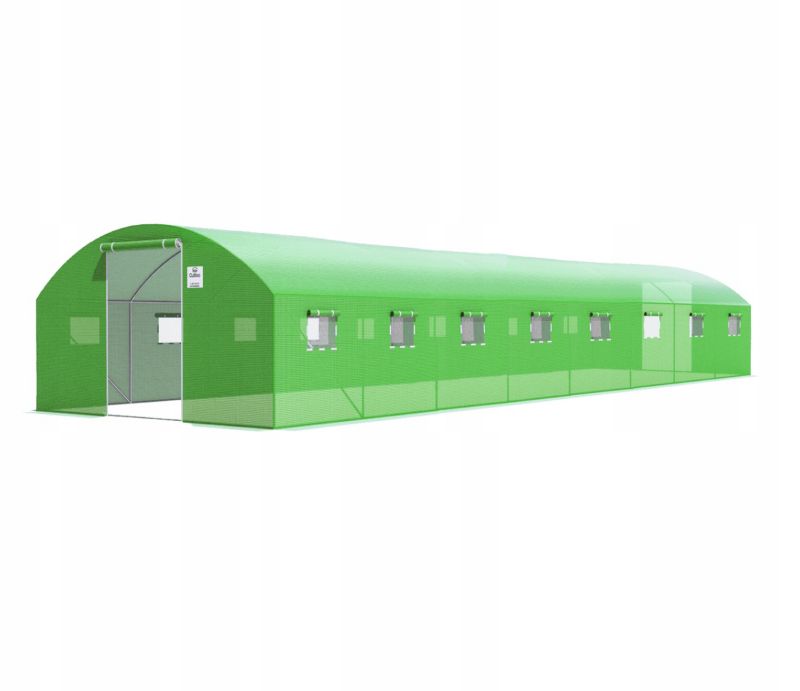 Tunel Foliowy Cultivo Ogrodowy Szklarnia 4x8 32m2 8x4 Zielony Podwójne Drzwi Uv4 1 szt