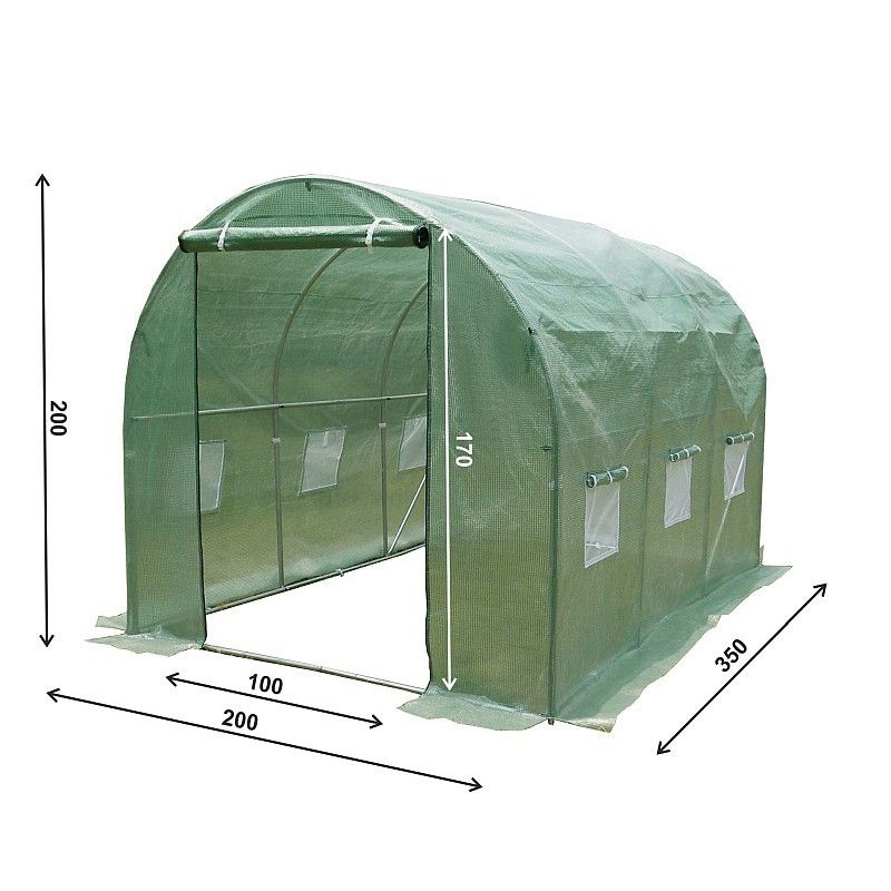 Tunel Ogrodowy 4iQ Group 2x3.5m Zielony 19mm Folia UV 1szt.