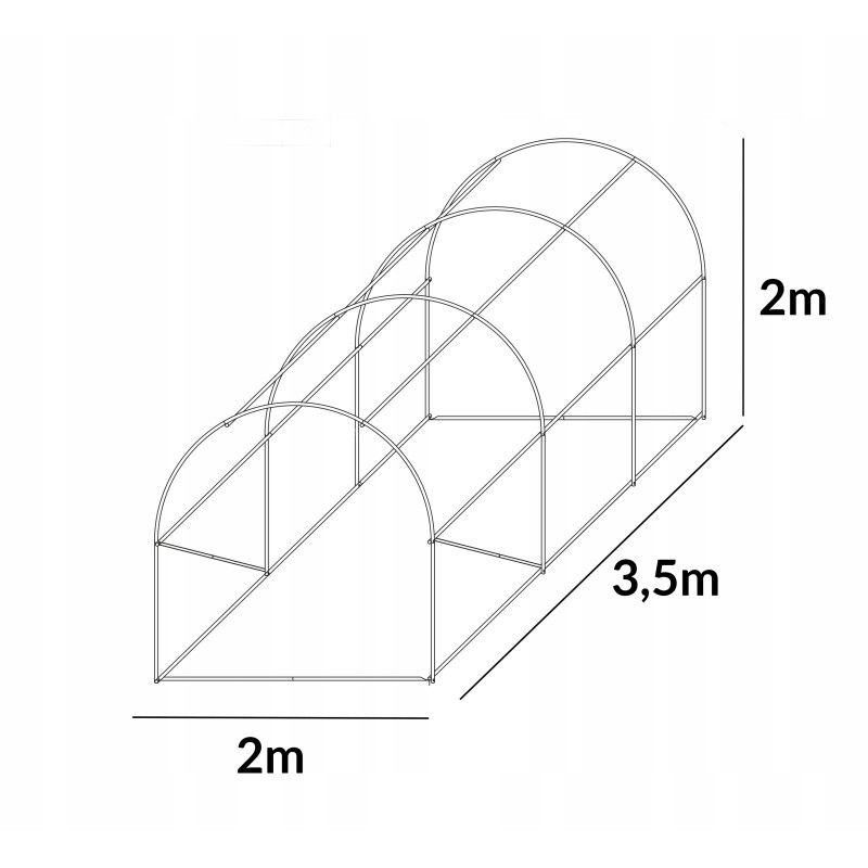 Tunel Ogrodowy 4iQ Group 2x3.5m Zielony 19mm Folia UV 1szt.