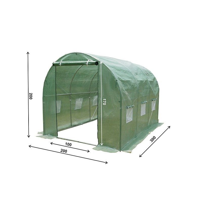 Tunel ogrodowy 4iQ Group 2x6m Zielony Folia UV 25mm 1szt.