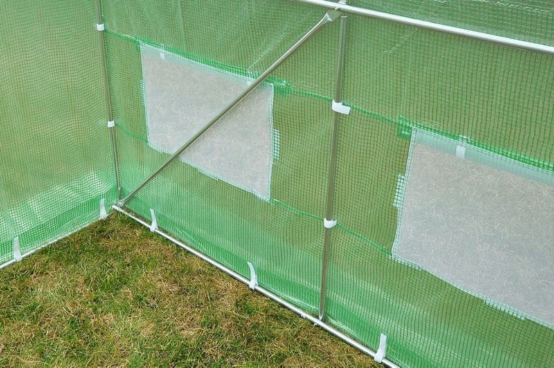 Tunel Ogrodowy Cultivo Foliowy Szklarnia 3x6x2 - 18m2 Zielony Podwójne Drzwi Uv4 1 szt
