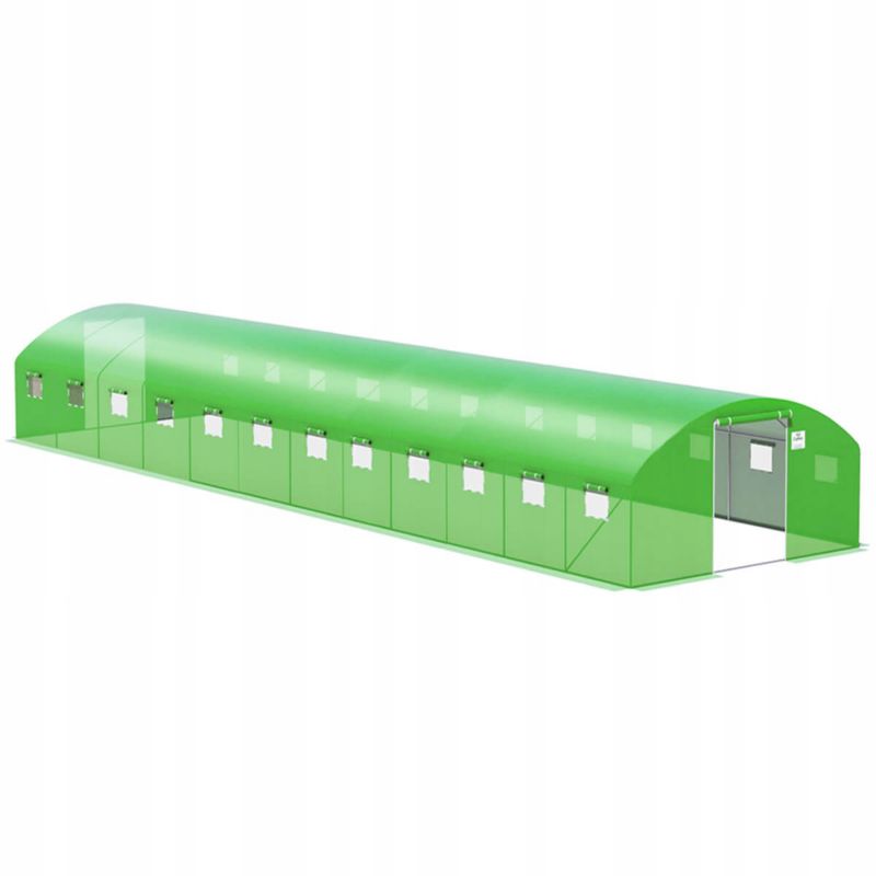 Tunel Ogrodowy Cultivo Foliowy Szklarnia 4x12x2 48m2 Zielony Podwójne Drzwi Uv-4 1 szt