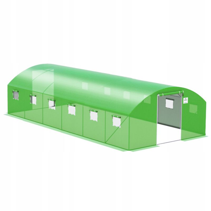 Tunel Ogrodowy Cultivo Foliowy Szklarnia 4x6x2 - 24m2 Zielony Podwójne Drzwi Uv4 1 szt