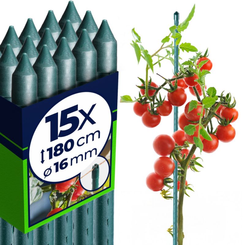 Tyczka KADAX Do Roślin Podpora 180cm Tyczki Palik do Pomidorów Powlekana Stalowa 15 szt.