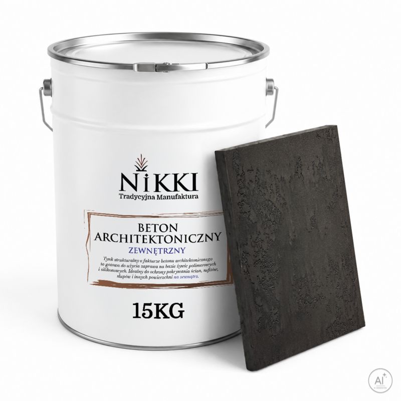 Tynk Dekoracyjny NIKKI o Strukturze Betonu Architektonicznego Zewnętrzny Antracyt F267 15kg