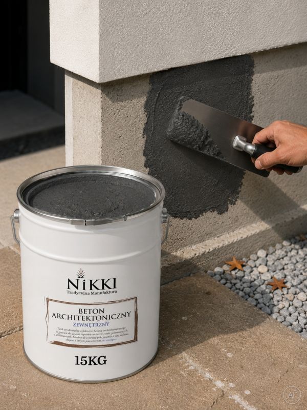 Tynk Dekoracyjny NIKKI o Strukturze Betonu Architektonicznego Zewnętrzny Antracyt F267 15kg