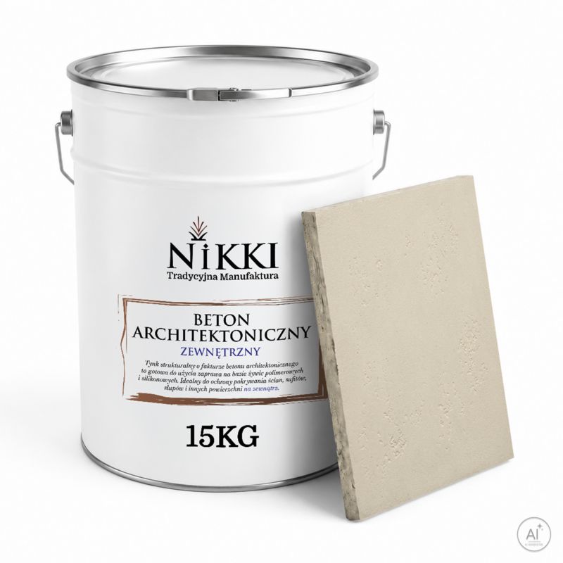 Tynk Dekoracyjny NIKKI o Strukturze Betonu Architektonicznego Zewnętrzny Beżowy jasny F751 15kg