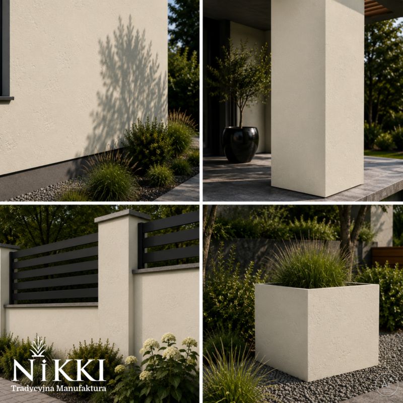 Tynk Dekoracyjny NIKKI o Strukturze Betonu Architektonicznego Zewnętrzny Beżowy jasny F751 15kg