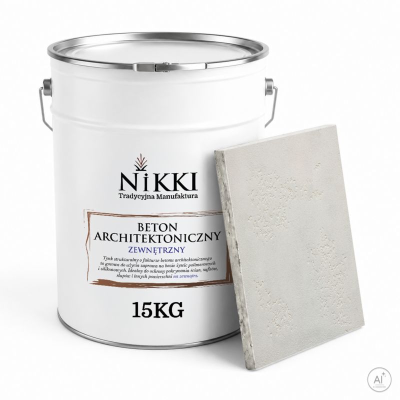 Tynk Dekoracyjny NIKKI o Strukturze Betonu Architektonicznego Zewnętrzny Biały F101 15kg