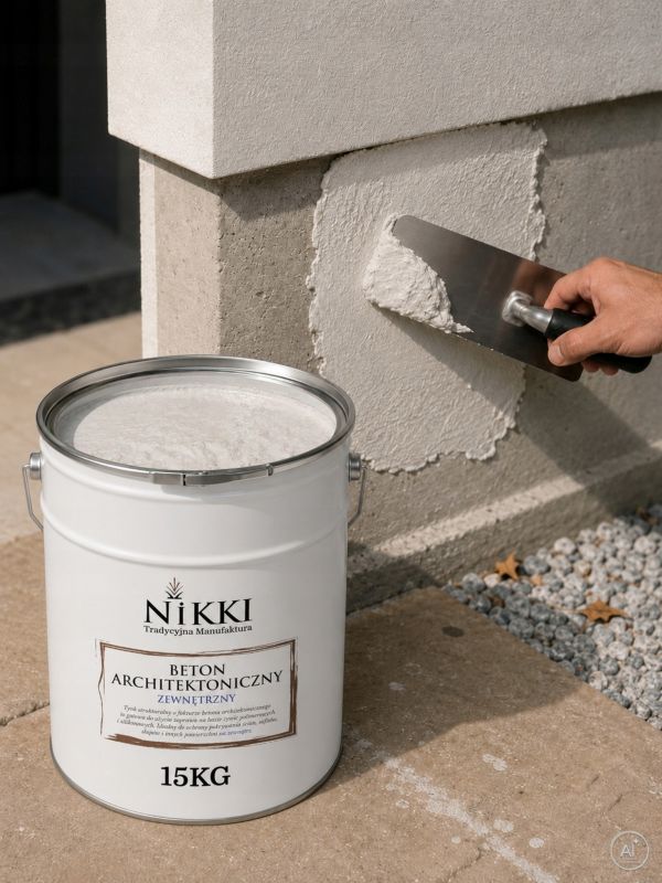 Tynk Dekoracyjny NIKKI o Strukturze Betonu Architektonicznego Zewnętrzny Biały F101 15kg