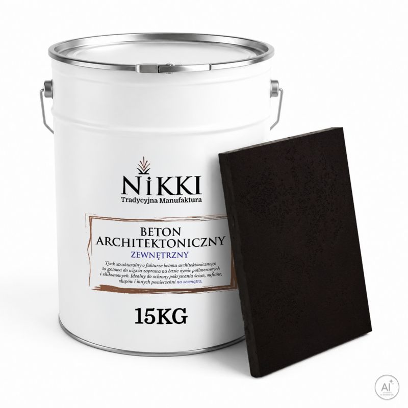 Tynk Dekoracyjny NIKKI o Strukturze Betonu Architektonicznego Zewnętrzny Czarny RAL9005 15kg