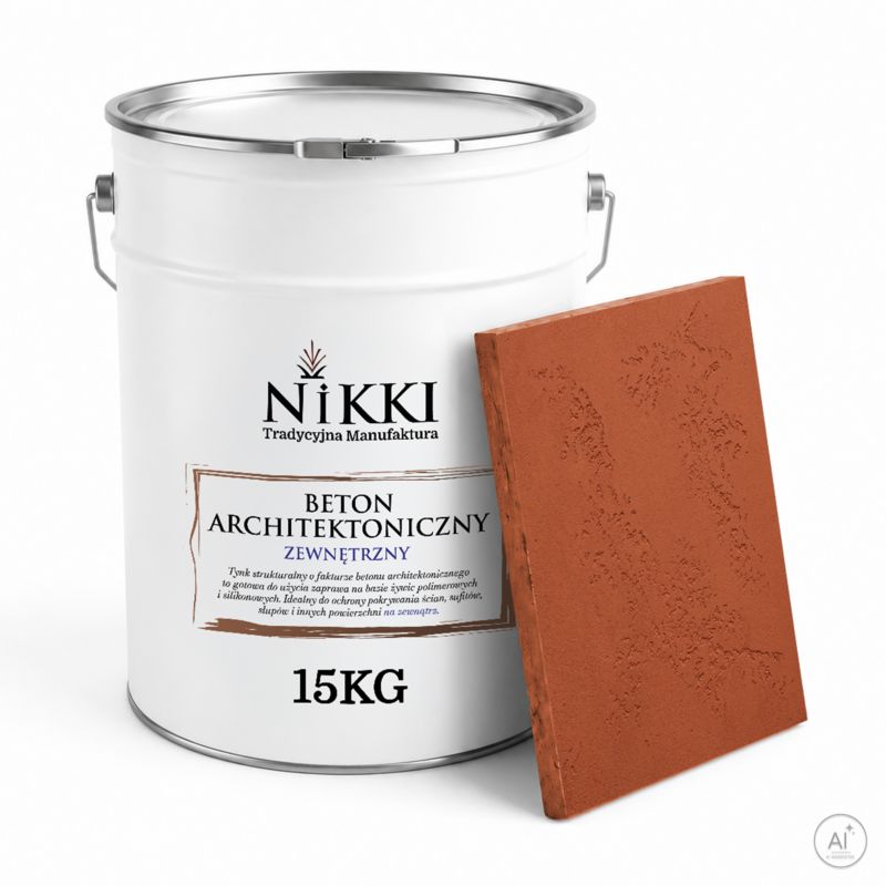Tynk Dekoracyjny NIKKI o Strukturze Betonu Architektonicznego Zewnętrzny Rdzawy F336 15kg