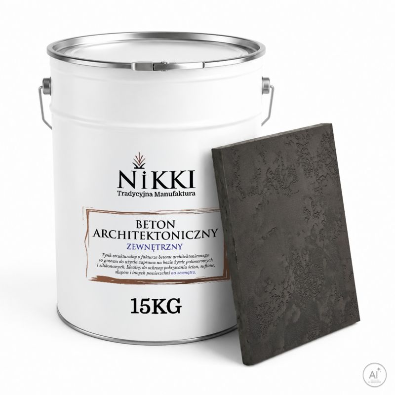 Tynk Dekoracyjny NIKKI o Strukturze Betonu Architektonicznego Zewnętrzny Szary ciemny F276 15kg
