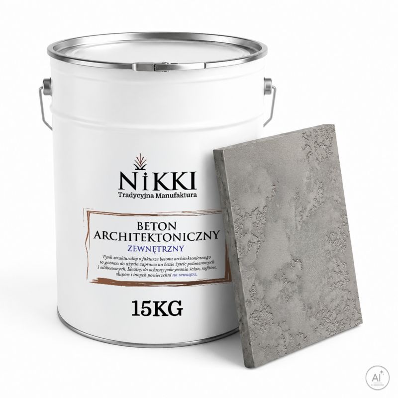 Tynk Dekoracyjny NIKKI o Strukturze Betonu Architektonicznego Zewnętrzny Szary naturalny F275 15kg