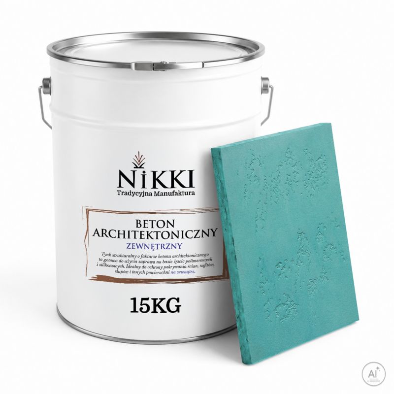Tynk Dekoracyjny NIKKI o Strukturze Betonu Architektonicznego Zewnętrzny Turkusowy H1441 15kg