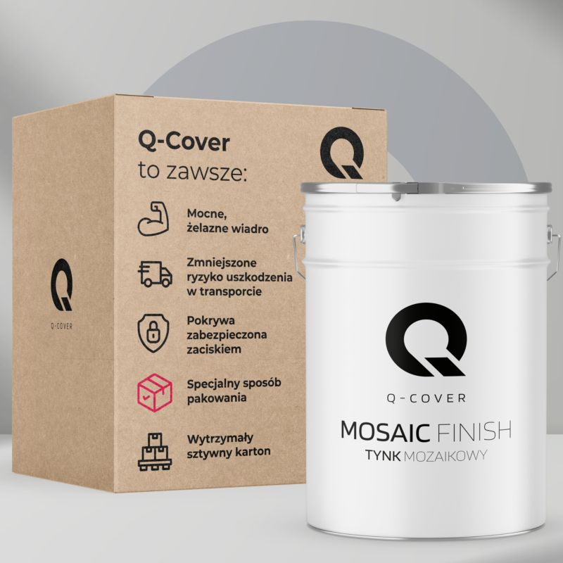 Tynk Mozaikowy Q-Cover Czarny ze srebrną miką M52 25KG