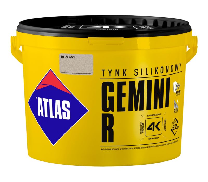 Tynk silikonowy Atlas Gemini R beżowy 25 kg