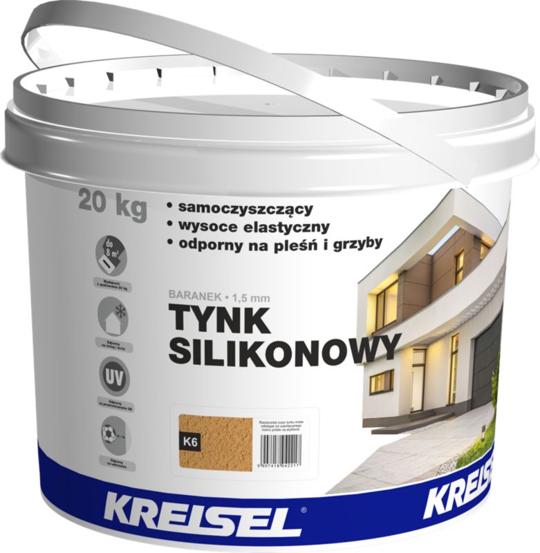 Tynk silikonowy Kreisel K6 brązowy 20 kg