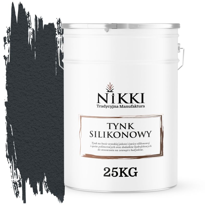 Tynk Silikonowy NIKKI do Elewacji i Fasad Baranek Antracyt 7016 1,5mm 25KG