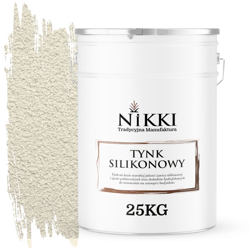Tynk Silikonowy NIKKI do Elewacji i Fasad Baranek Biel Złamana W Beż F771 1mm 25KG