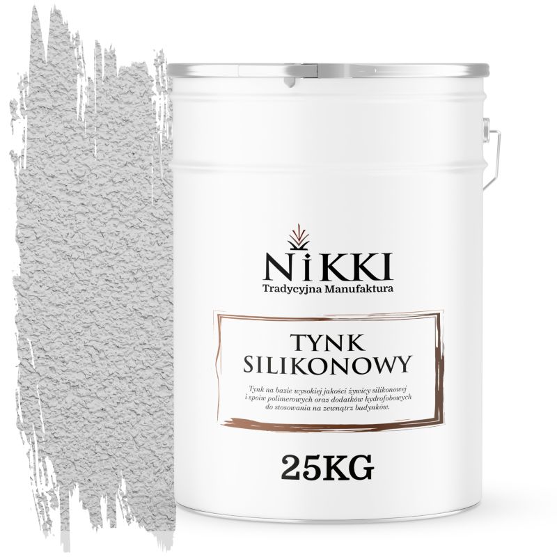 Tynk Silikonowy NIKKI do Elewacji i Fasad Baranek Biel Złamana W Szarość F251 1,5mm 25KG