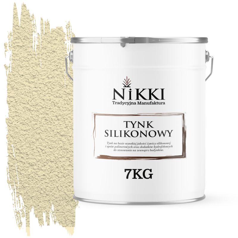 Tynk Silikonowy NIKKI do Elewacji i Fasad Baranek Żółty Jasny F622 1mm 7KG