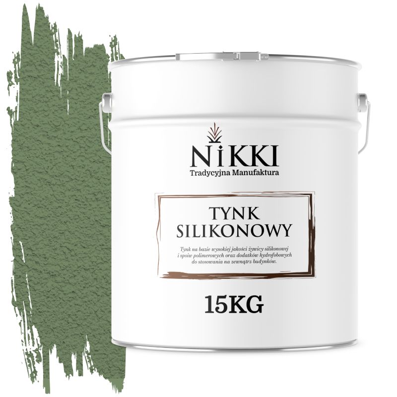 Tynk Silikonowy NIKKI do Elewacji i Fasad Baranek Zielony Ciemny F476 1,5mm 15KG