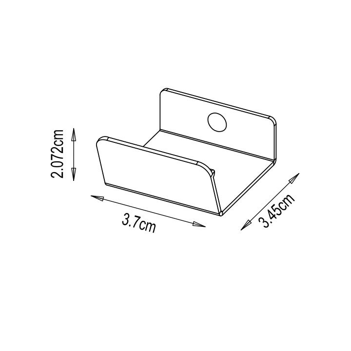 Uchwyt brzegowy GoodHome Atomia 3,7 cm czarny 2 szt.